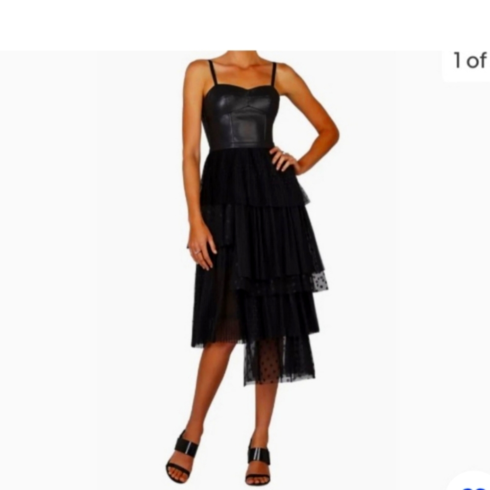 BCBG Leather bustier 👗 dress.